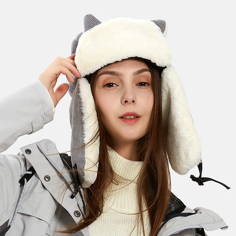 Women Winter Ushanka Hats Warm Cute 