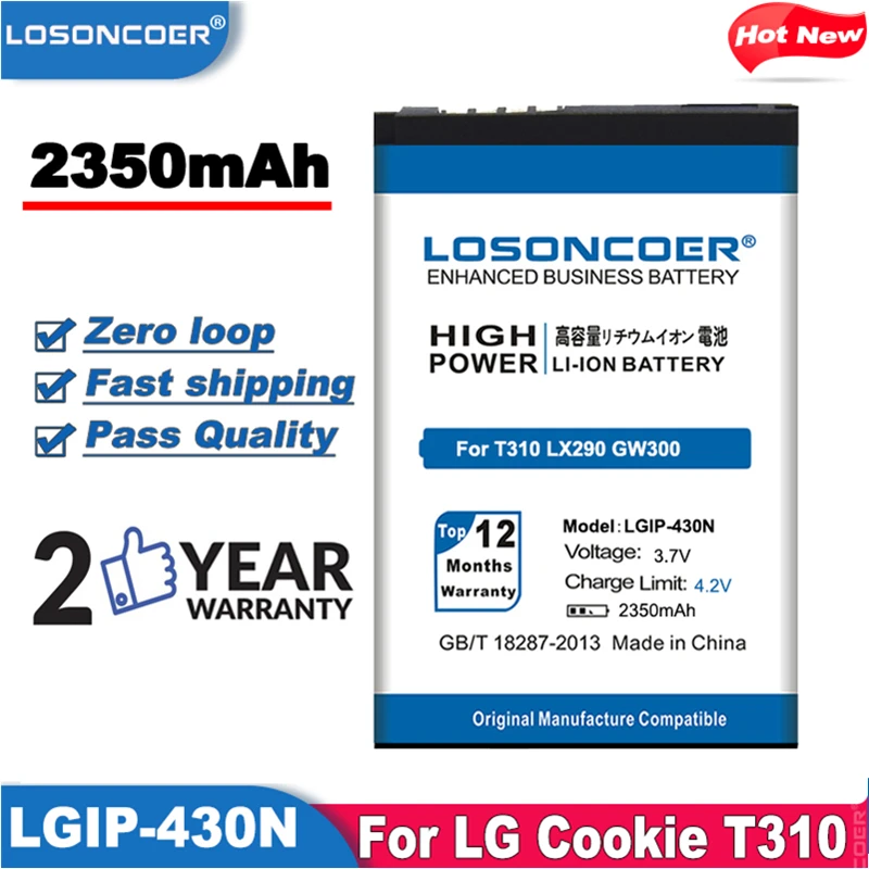 Топ 2350mAh LGIP-430N батарея для LG Cookie T310 LX290 LX370 LN240 T310i T320 GS290 GW300 C300 GM360 | Мобильные