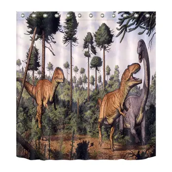 

Waterproof Fabric Polyester Dinosaurs Shower Curtain Animal Custom