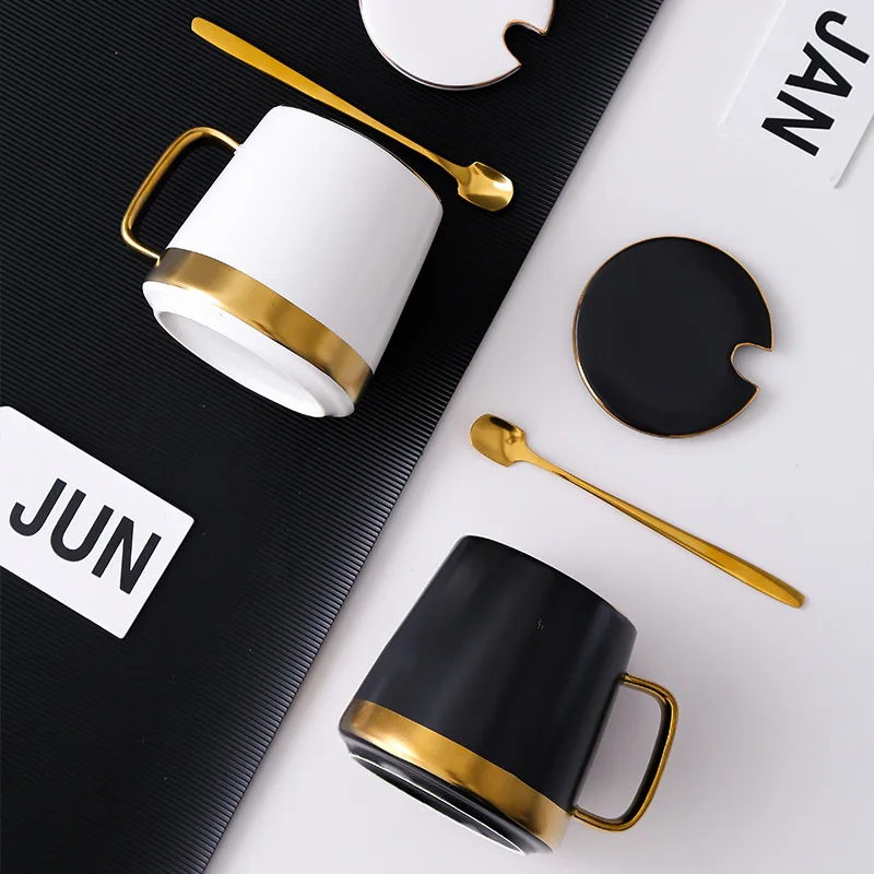 Creative luxury ceramic mug couple cup water coffee customizable logo milk | Дом и сад