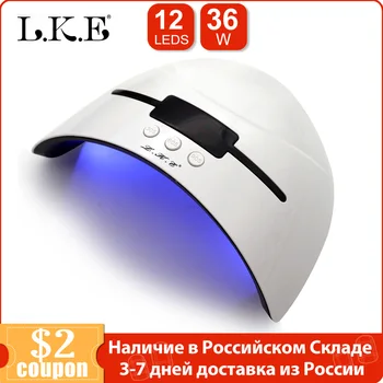 

LKE UV LED Nail Lamp for Nail 120W UV Gel Drying Lamp with LCD Display Smart Sensor Timing uv led Nail Lamp for All Kinds of Gel