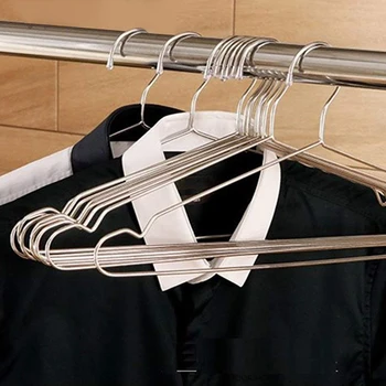 

10pcs Stainless Steel Strong Metal Wire Hangers , Coat Hanger, Standard Suit Hangers, Clothes Hanger
