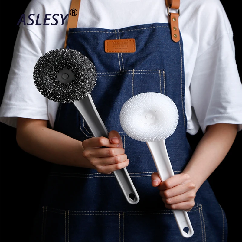 

2PC Multi-purpose Long Handle Cleaning Brush Hanging Dish Wash Brush Household Kitchen Accessori Bathroom Strong Cleaning Tools