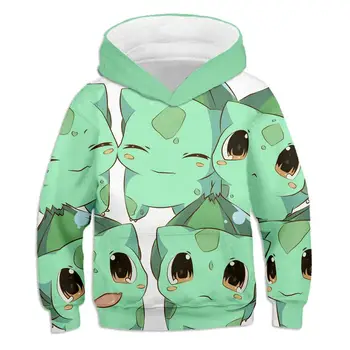 

Cute Cartoon Pokemon Printed Children 'S Clothes Casual Comfortable Boys Hoodie New Fashion Girls Top 4 -14t