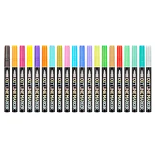 

Hot Sale New Style 20 Color Double Line Highlighter Pen Hand Account Pen Color Metal Shipping Dream Double Line Hook Line Pen