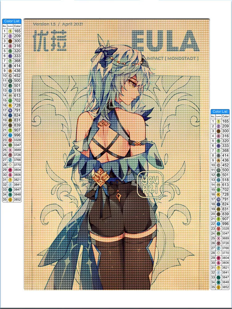 Genshin Impact Anime Diamond Painting Full 5D DIY Diamond Art Mosaic Embroidery Cross Stitch Kit Home Decor,алмазная мозаика 