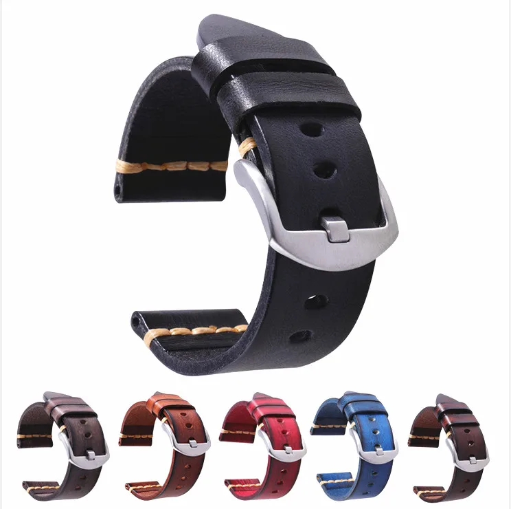 

New 1PCS Genuine Cow Leather Watch Band Watch Strap 18mm 20mm 22mm 24mm 26mm Size Available - 20200532