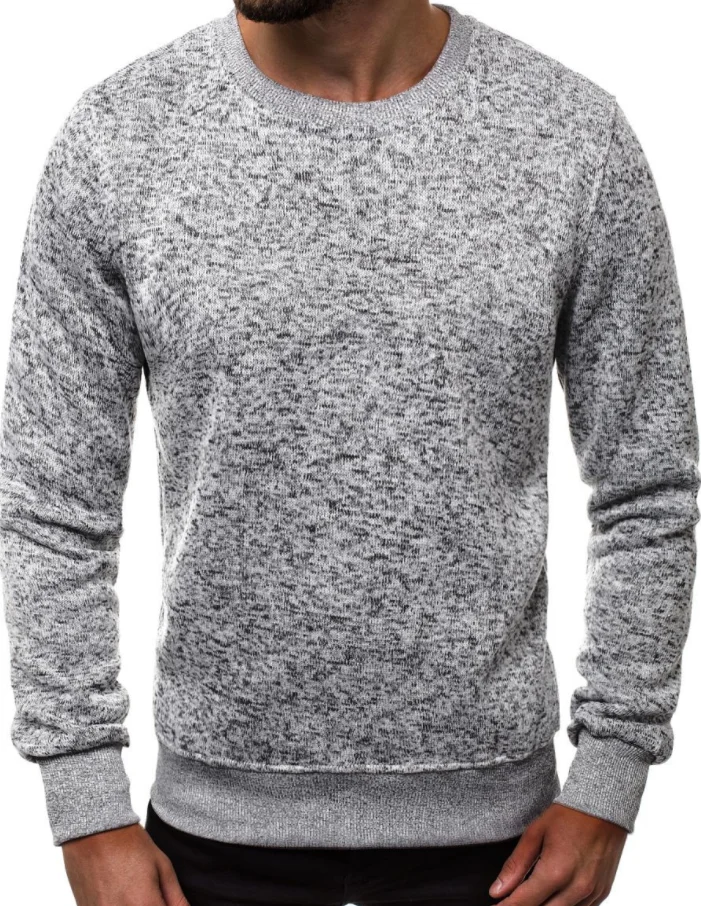 

PUIMENTIUA Men's Long Sleeve Pullover Sweatshirt Fashion Male Autumn Winter O Neck Solid Slim Fit Warm Soft Tops Sweatshirt