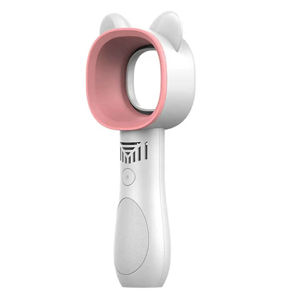 

Cute Cat Outdoor Usb Rechargeable Fan Portable Bladeless Fan Handheld Mini Cooler No Leaf Handy Cooling Fan