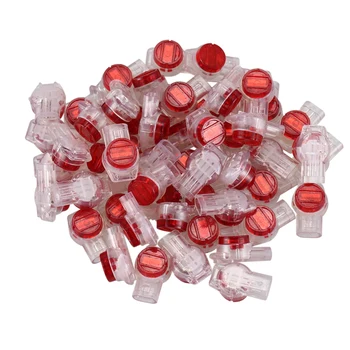 

55 Pieces Gel Splice UR Connector 3 Port Wire Connectors Red+Clear