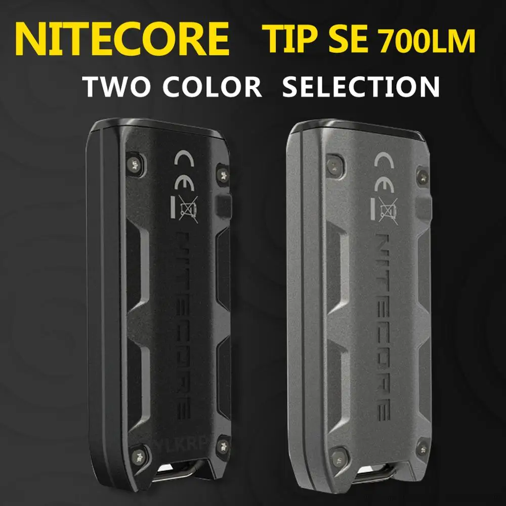 LED Flashlight Original Nitecore TIP SE 700 lumens With Rechargeable Lithium Ion Battery Dual-Core Metal Keychain Light