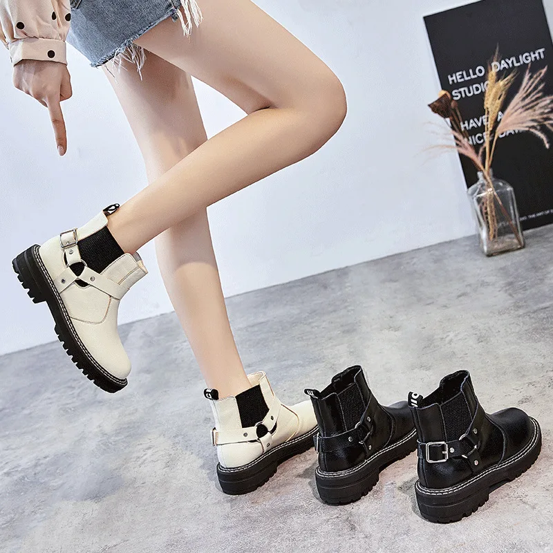 Женская обувь botas mujer Сезон осень Ботинки Martin из натуральной кожи Модные