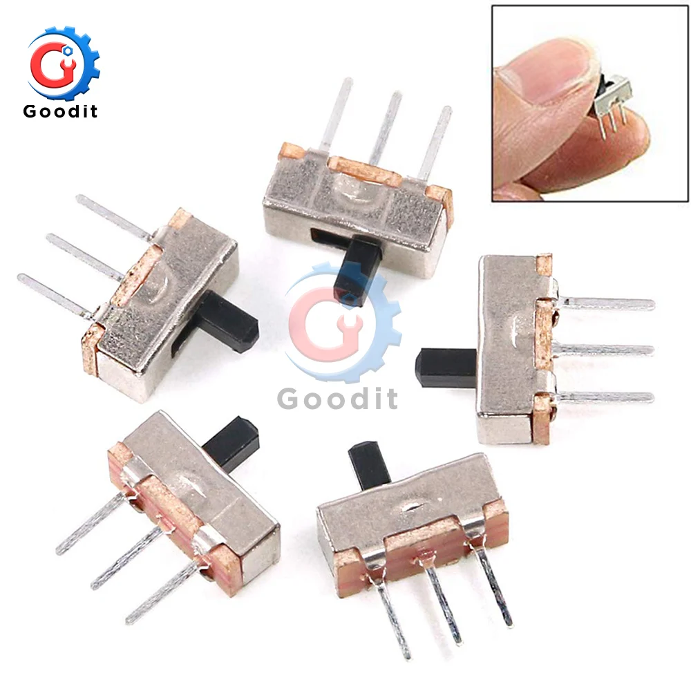 

20PCS SS12D00G3 Slide Switch 2 Position SPDT 1P2T 3Pin PCB Panel Mini Vertical Toggle Switches For DIY Electronic Accessories