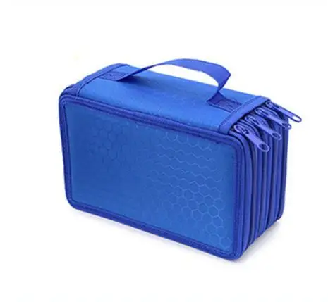 Kawaii школьный пенал для девочек мальчиков ручка коробка 72 отверстия большой пенал большой 4 слоя пенал мешок для патронов канцелярские принадлежности - Цвет: Style 02 Blue