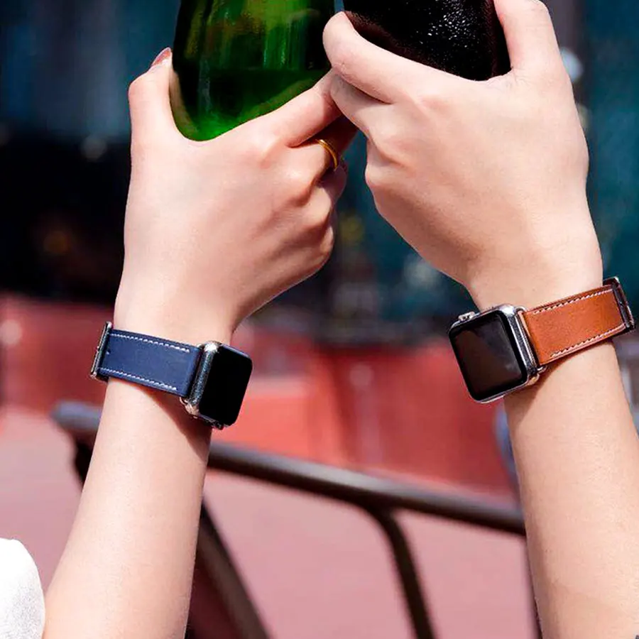 Ремешок из натуральной кожи для Apple Watch 42 мм 44 серия 5 4 3 2 1 высококачественный