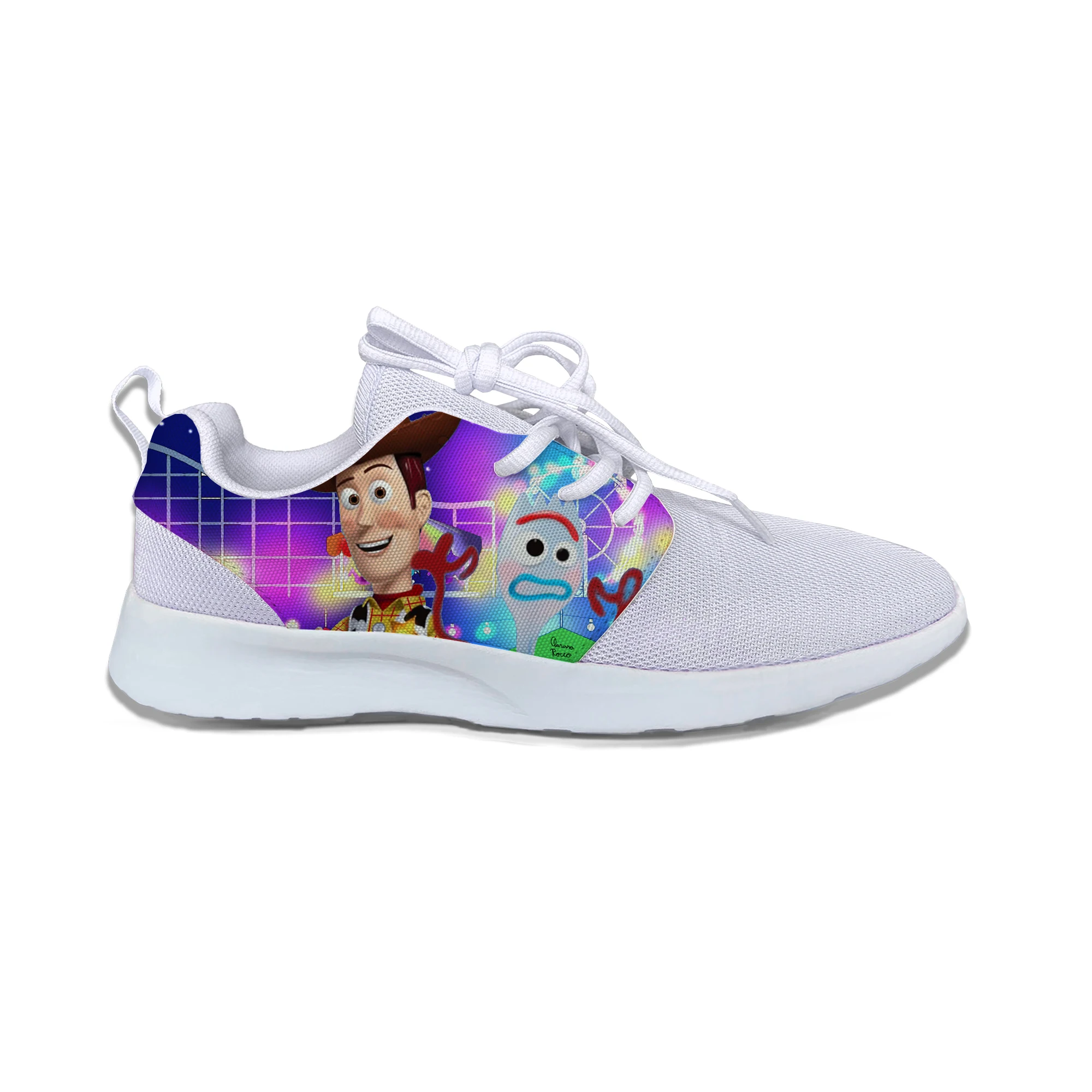 Toy Story 4 форки мультфильм смешные крутые Популярные Вуди Дети спортивные кроссовки повседневные дышащие кроссовки с принтом для мальчиков и девочек