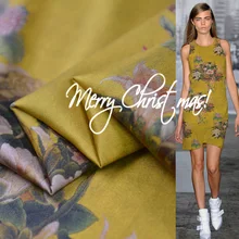 95% шелк 5% спандекс 108 см ширина 19 Momme бренд Печатный Шармез ткань для женского платья Эластичность Ткань Diy шитье