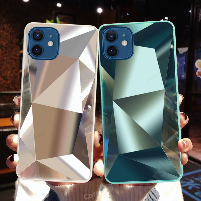 3D Алмазный зеркальный Мягкий силиконовый чехол из ТПУ для телефона Apple iphone 13 12 11 Pro
