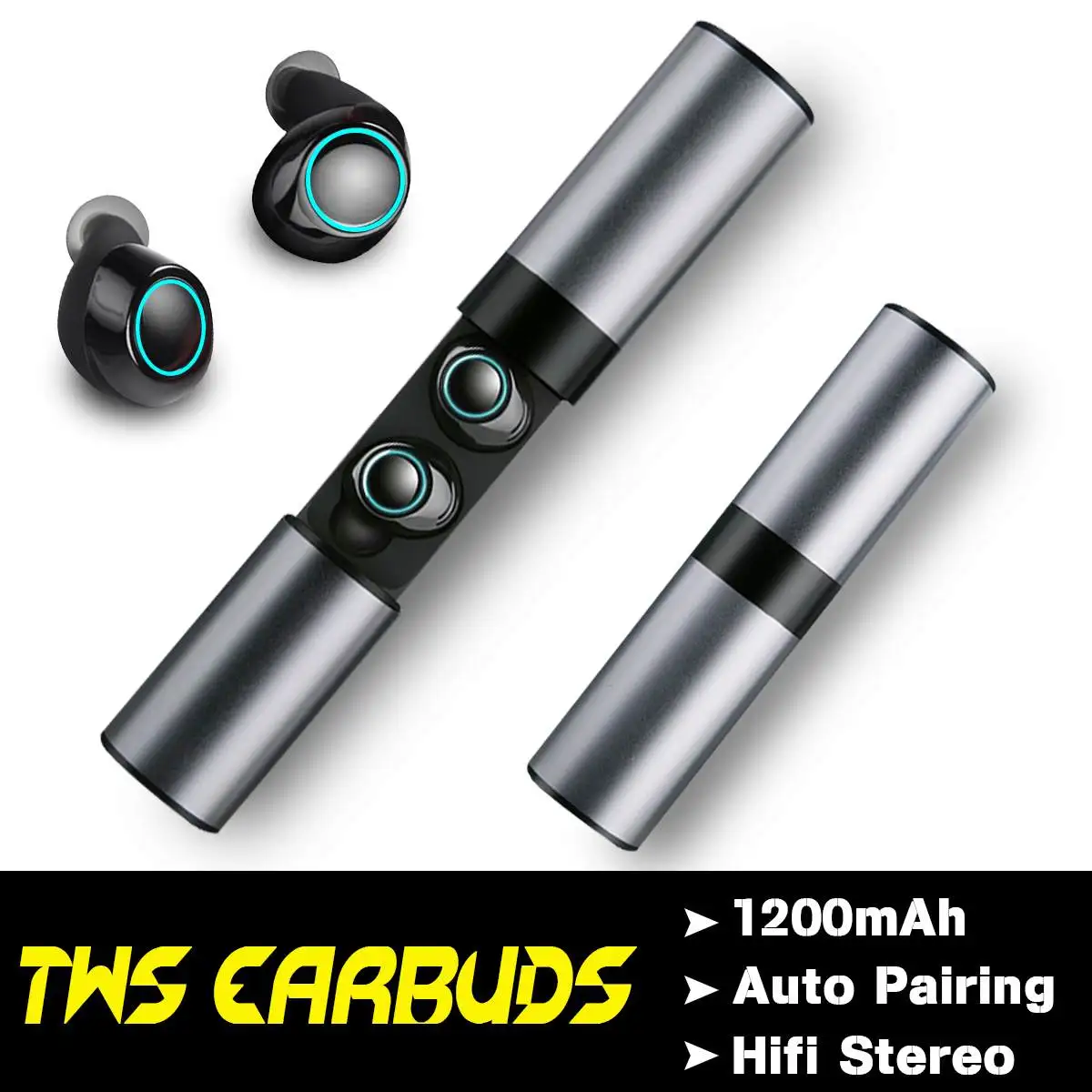 Серый TWS Touchs bluetooth наушники ANC True беспроводные стерео мини Близнецы наушники водонепроницаемые с микрофоном для смартфона - Цвет: Серый