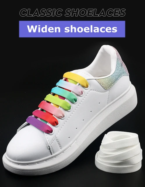 Lacets lumineux arc-en-ciel pour chaussures classiques MCQ, lacets