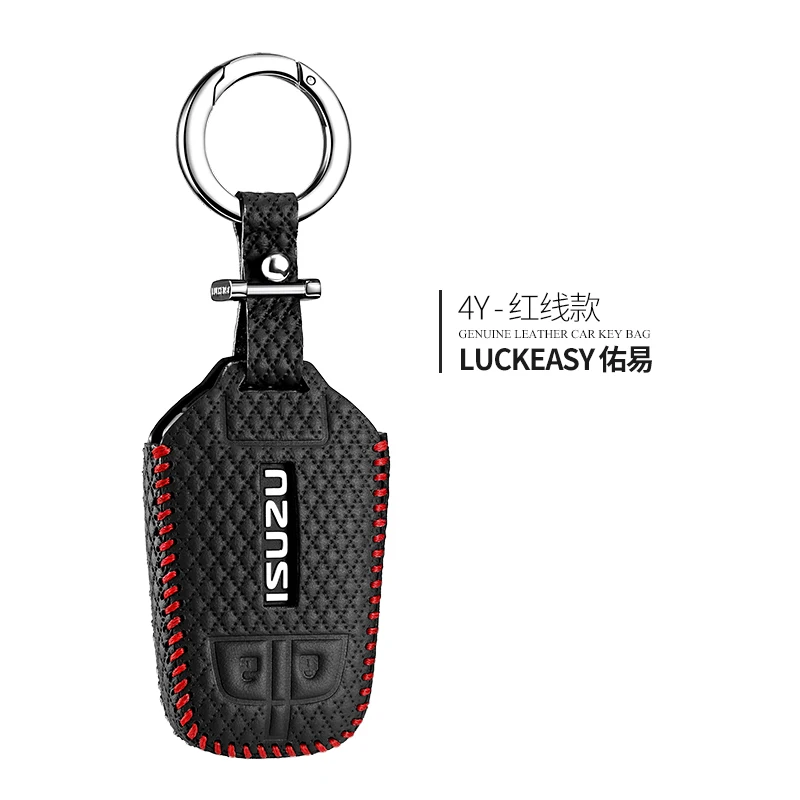 Luckeasy кожаный чехол для ключей isuzu mux d max автомобильный чехол для ключей кошелек держатель для ключей key4y - Название цвета: red line 3