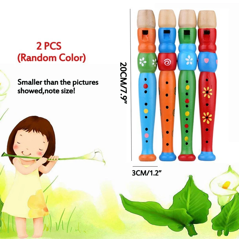 2 Pieces Suitable For Children'S Color Piccolo Flute,Learning Rhythm Instruments,Marine Baby Early Education For Preschool Child
