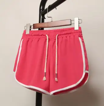 

Casual Solid Breathable Sport Mini Shorts Women Chamber Indoor Plus Size Summer Shorts Female Beach Sexy Drawstring Fashion Girl