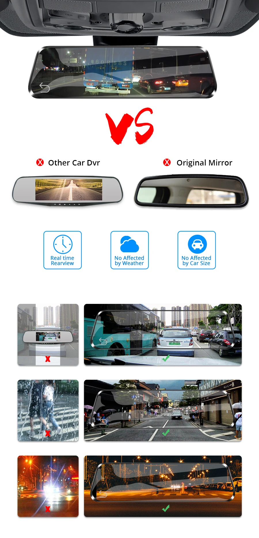 E-ACE Автомобильный видеорегистратор 4G Android ADAS 10 дюймов зеркало заднего вида 2K камера FHD1080P видеорегистратор gps навигация двойной объектив