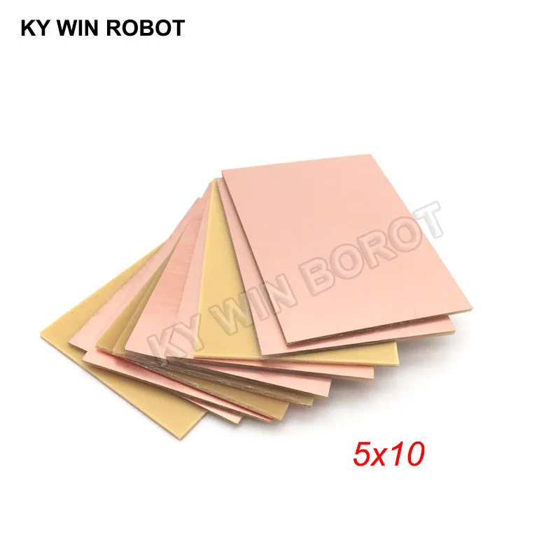 10pcs PF PCB Single Side Copper Clad plate DIY PCB Kit Laminate Circuit Board 5x10cm 100pcs fr4 pcb 6 5 7mm double side copper clad plate diy pcb kit laminate circuit board 0 65x0 7cm 6 5x7x1 0mm