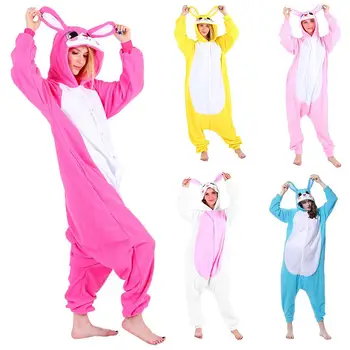 

Women Pajama Sleepwear Unisex Cute Animal Rabbit Pajama Hooded Sleepwear Nightgown Winter Warm Homewear For Women Sleepwear