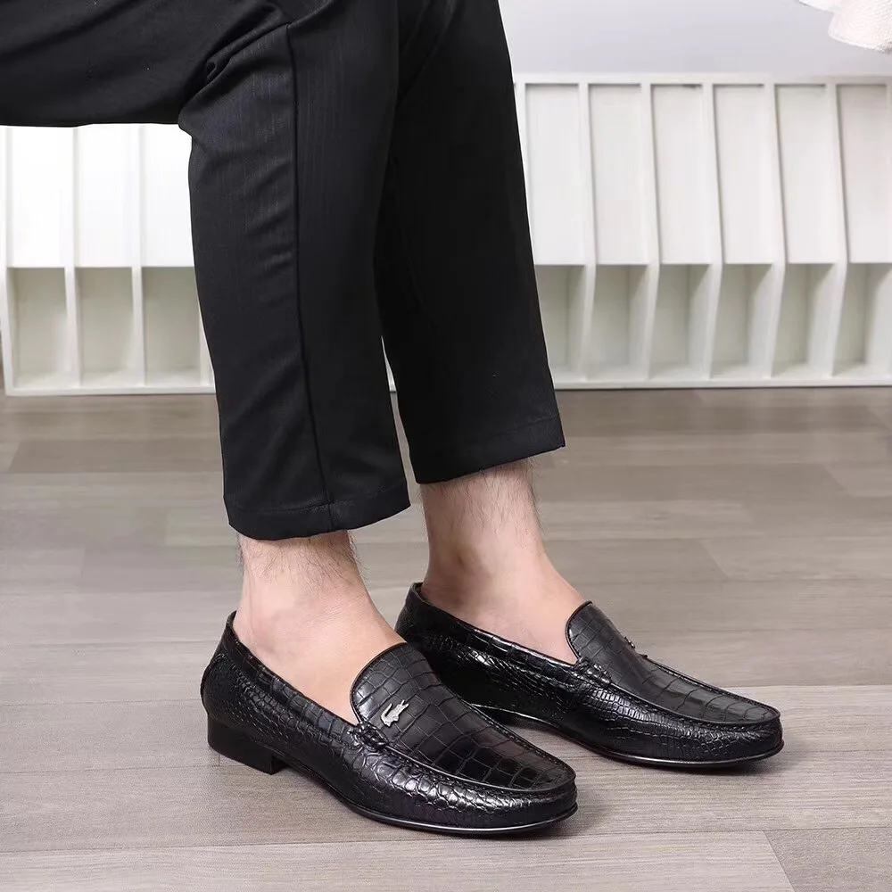 Мужские модельные туфли из натуральной крокодиловой кожи в деловом и формальном стиле; мужские слипоны из натуральной кожи аллигатора для костюма