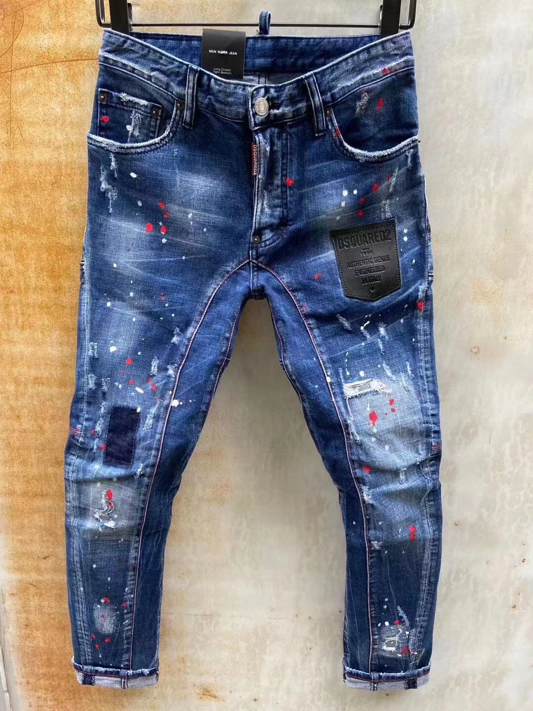 2021 Летний Новый Стиль Dsquared2 модные рваные джинсы в горошек для мужчин T120 | Мужская