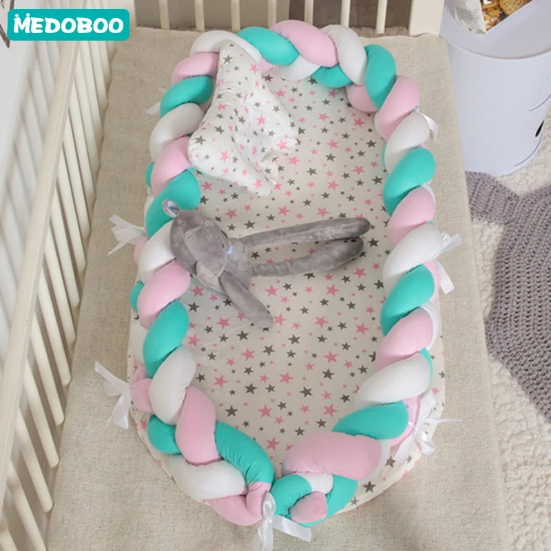 Medoboo детское гнездо, детская кроватка, детская кроватка, борется с трубой, колыбель, кровать, кроватка, бампер, новорожденные стороны в
