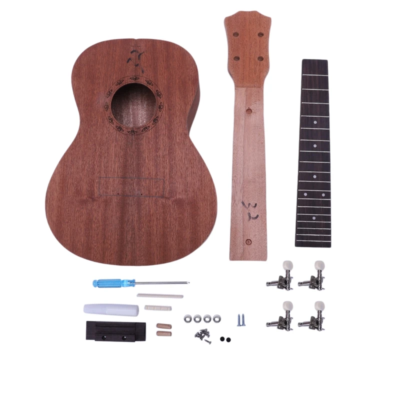 Концертная Гавайская Гитара Diy Kit 23 дюйма из красного дерева 4 струны гитара для