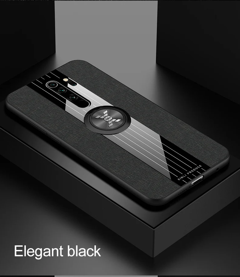 Противоударный чехол для Xiaomi redmi note 8, чехол с магнитным кольцом, мягкая рамка, ткань, Твердый Чехол для redmi note 8 Pro, чехол