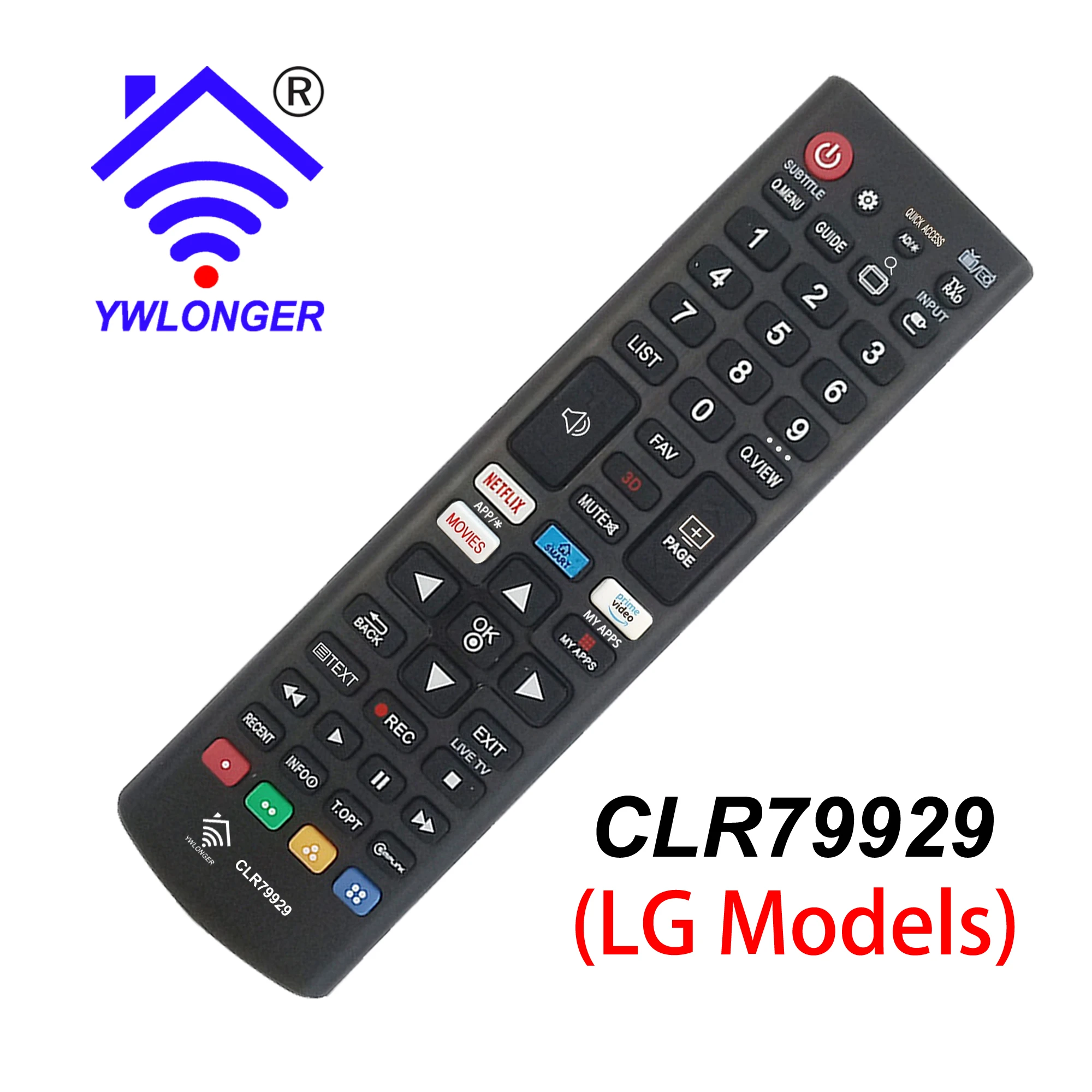 LONGER PROGRAMMABLE REMOTE CONTROL CLR79929,USED FOR MOST LG TV, CODE