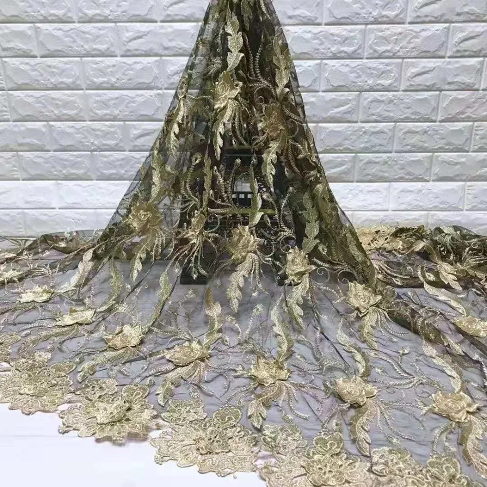 2019 African water soluble  Laces Fabrics Nigerian 3D Cord Lace French Cord Lace  High-quality  African French Net Lace Fabric (12)