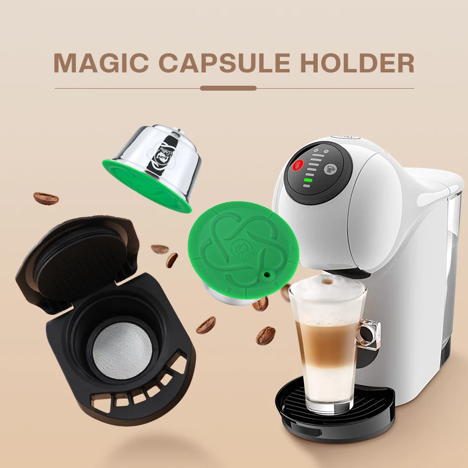 ICafilas Reusable Capsule Adapter for Dolce Gusto Coffee Capsule Convert Compatible with Genio Coffee Machine Coffee Accesso