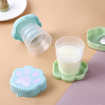 

1pcs Cartoon Cat Claw Cup Portable Silicone Retractable Folding Cup Collapsible Travel Easy To Carry Camping Climbing Fold Cup