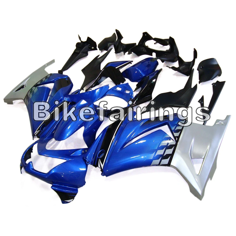 Мотоцикл Полный комплект обтекателя Для Kawasaki EX250R ниндзя 250 2008 2009 2010 2011 2012 ABS система впрыска Кузов синего цвета с серебряной ниже