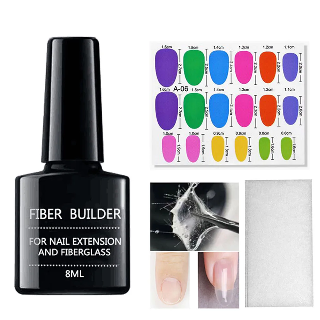 Шелковое стекловолокно для наращивания ногтей, клей, форма, палочка для выпекания лампы, нижний слой уплотнения, фототерапия, клеевой зажим, инструменты для дизайна ногтей