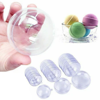 

15X Clear Plastic Ball Baubles Fillable Christmas Ornament Craft Be Filled Box