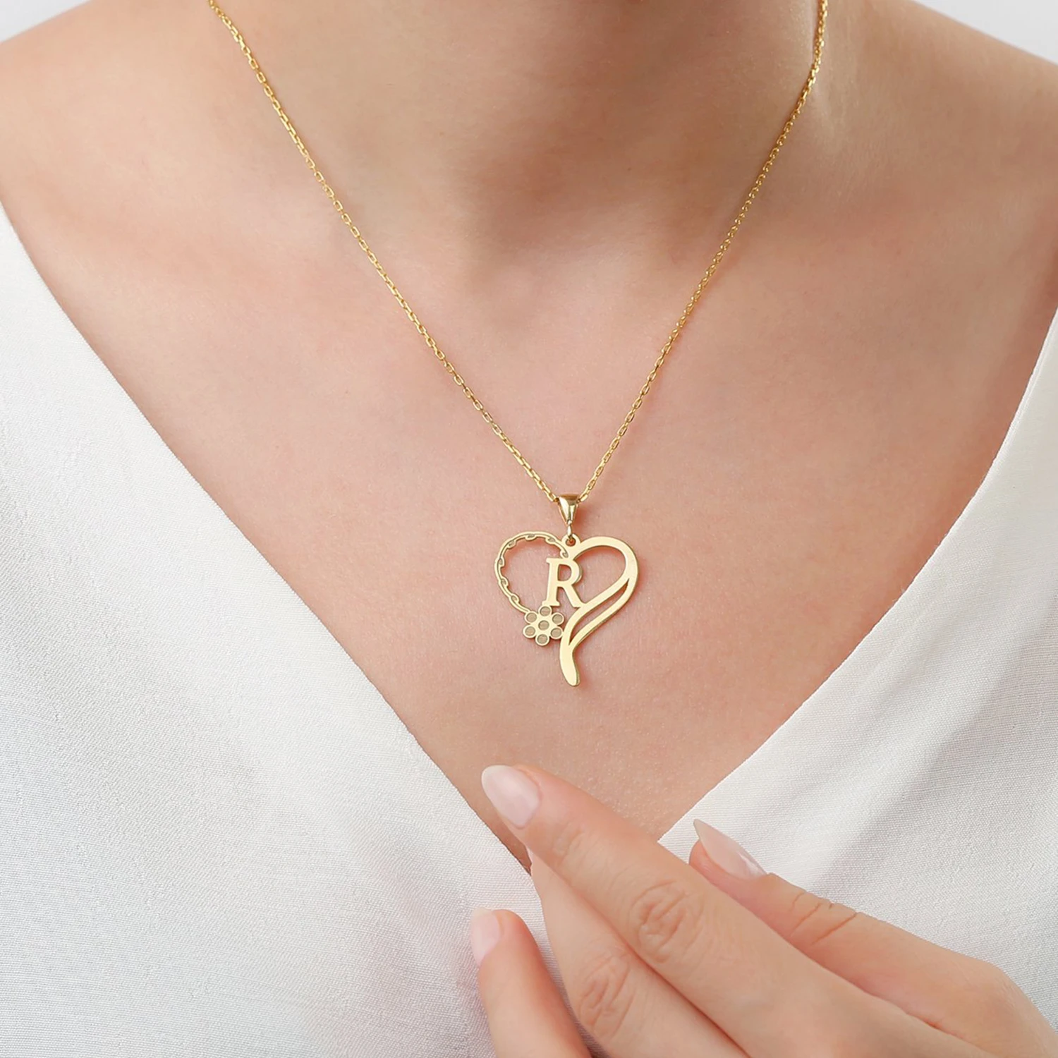 Heart Pendant Necklace A Z 