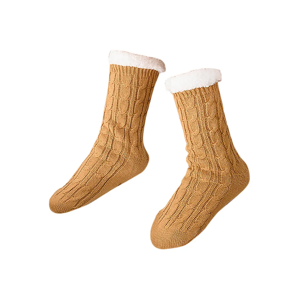 Женские зимние теплые носки плюс бархатные толстые акриловые домашние носки-тапочки Утолщенные мягкие носки calcetines skarpetki носы женски#30
