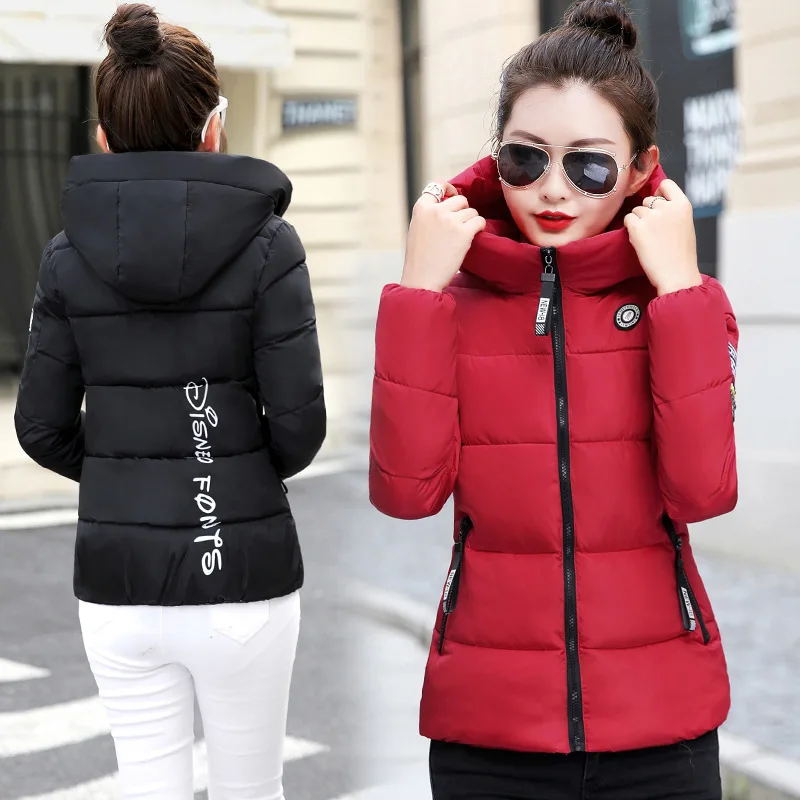 

2019 Autumn And Winter New Style Fashion Short Cotton-padded Clothes Women's Small Cotton-Padded Jacket Large Size Hooded Coat W