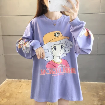 

Long Sleeve Harajuku Kawaii T-shirt Oversized Japanese Streetwear Cartoon T Shirt Women Cute Kawaii Shirt Tee Top Women Clothing