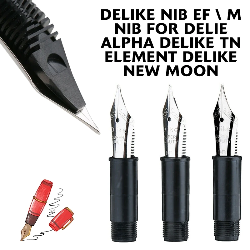 

DELIKE Nib EF \ M Nib For DELIE Alpha DELIKE TN Element DELIKE NEW MOON Fountain-Pen Pens Part Office Practice Supplies Gift