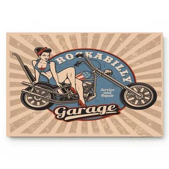

Anti-Slip Bathroom Kitchen Mat Woman Motorcycle English Retro Doormat Living Room Door Mats Outdoor/indoor Home Decoration