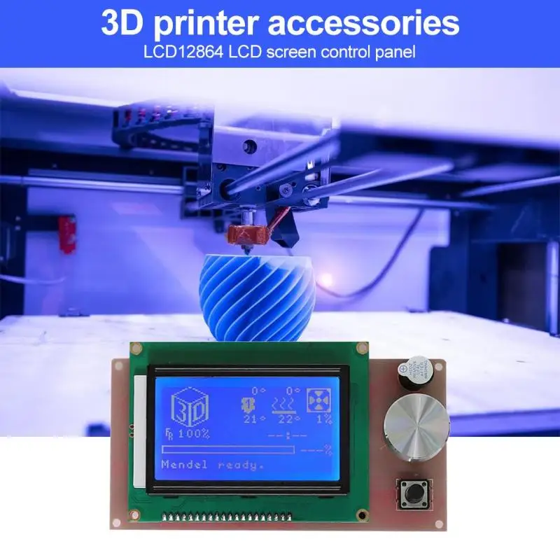 Lcd 12864 экран 128x64 дисплей модуль 3d принтер пандусы 1,4 части синий экран выбор и печать документов