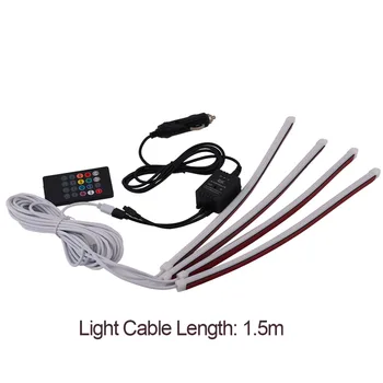 

Car RGB LED Strip Light Music Control LED Strip lights Car-styling Atmosphere Lamps Car Interior Light With Remote Hot Selling